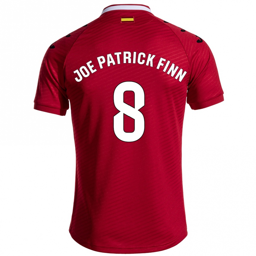 Vaikiškas John Joe Patrick Finn #8 Tamsiai Raudona Išvykos Marškinėliai 2024/25 T-Shirt