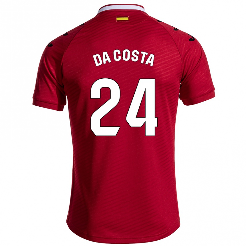 Vaikiškas Coba Da Costa #24 Tamsiai Raudona Išvykos Marškinėliai 2024/25 T-Shirt