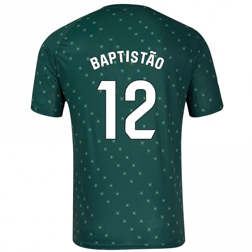 Vaikiškas Léo Baptistão #12 Tamsiai Žalia Išvykos Marškinėliai 2024/25 T-Shirt