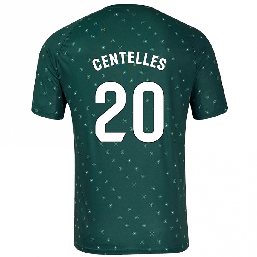 Vaikiškas Álex Centelles #20 Tamsiai Žalia Išvykos Marškinėliai 2024/25 T-Shirt