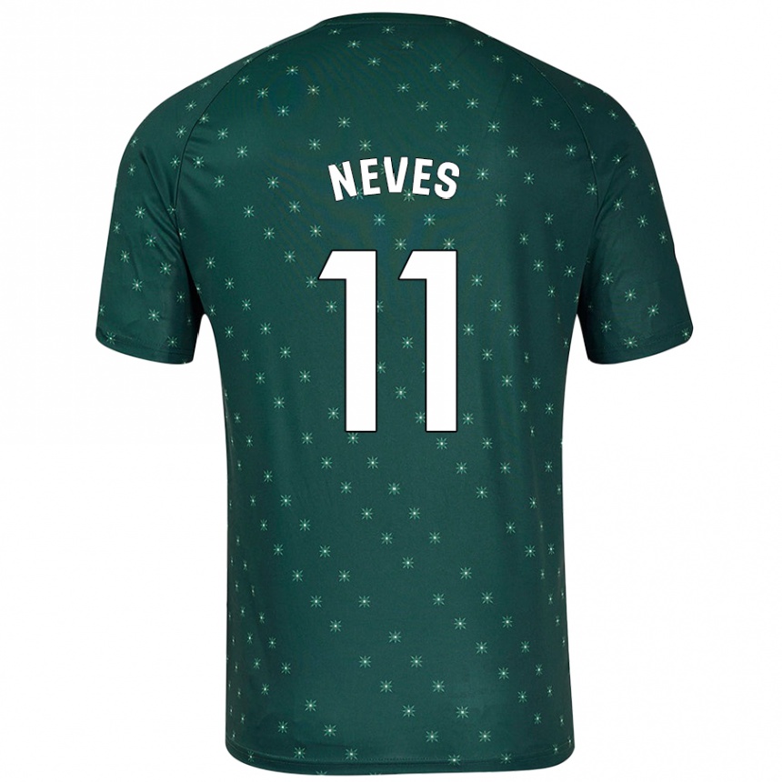 Vaikiškas Hugo Neves #11 Tamsiai Žalia Išvykos Marškinėliai 2024/25 T-Shirt