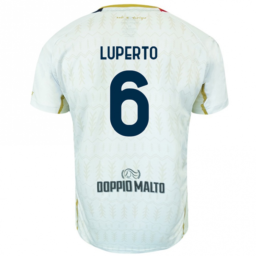 Vaikiškas Sebastiano Luperto #6 Baltas Išvykos Marškinėliai 2024/25 T-Shirt