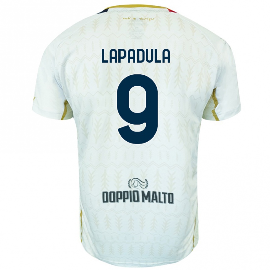 Vaikiškas Gianluca Lapadula #9 Baltas Išvykos Marškinėliai 2024/25 T-Shirt