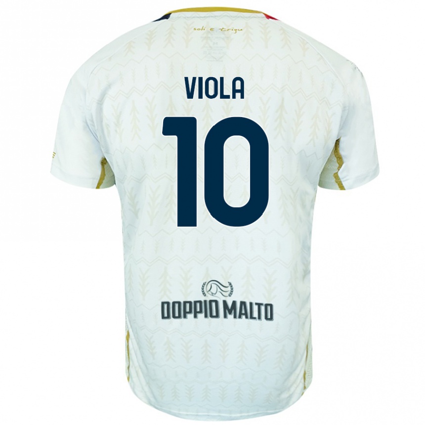 Vaikiškas Nicolas Viola #10 Baltas Išvykos Marškinėliai 2024/25 T-Shirt