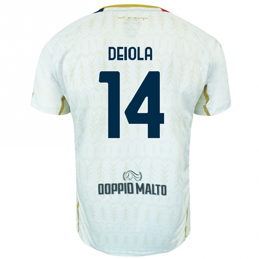 Vaikiškas Alessandro Deiola #14 Baltas Išvykos Marškinėliai 2024/25 T-Shirt