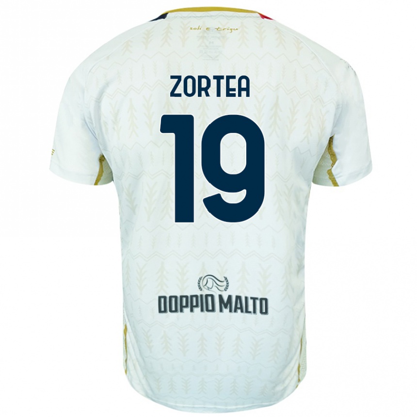 Vaikiškas Nadir Zortea #19 Baltas Išvykos Marškinėliai 2024/25 T-Shirt