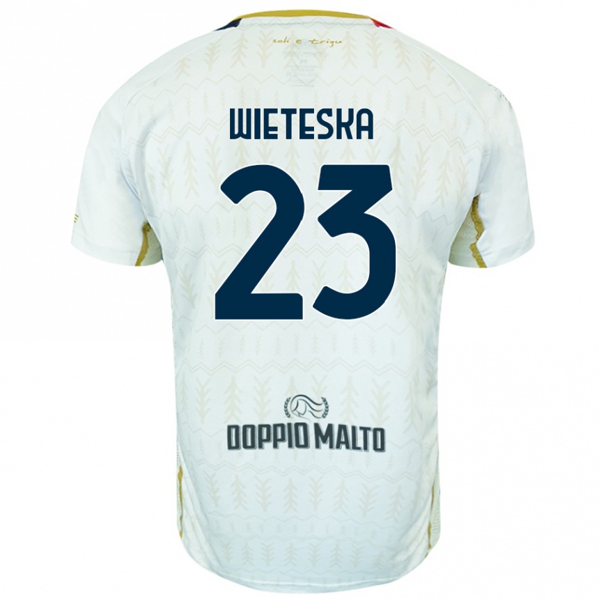 Vaikiškas Mateusz Wieteska #23 Baltas Išvykos Marškinėliai 2024/25 T-Shirt