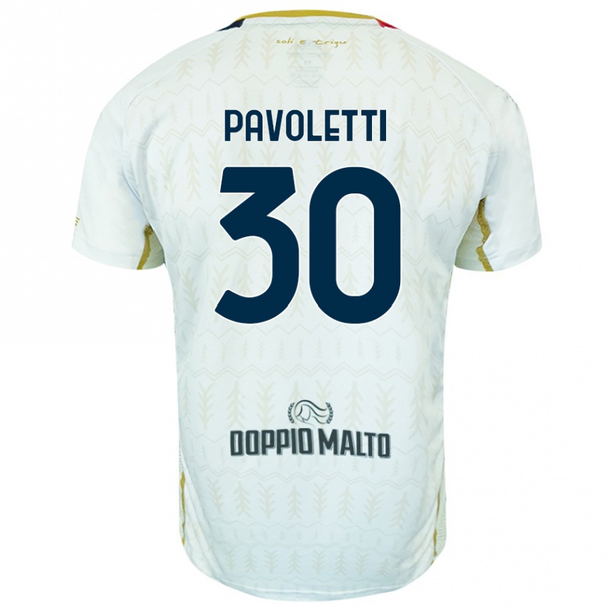 Vaikiškas Leonardo Pavoletti #30 Baltas Išvykos Marškinėliai 2024/25 T-Shirt