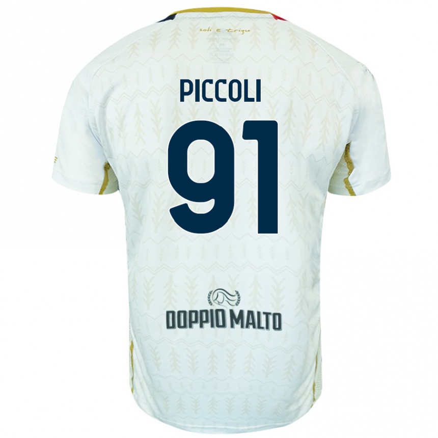 Vaikiškas Roberto Piccoli #91 Baltas Išvykos Marškinėliai 2024/25 T-Shirt