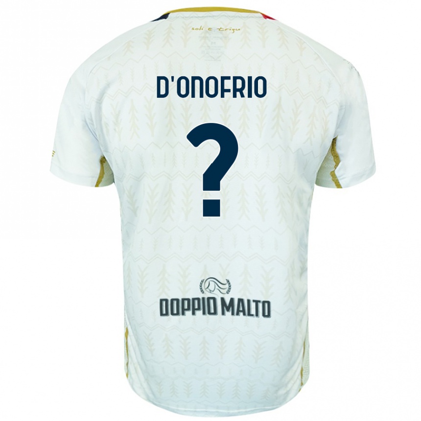 Vaikiškas Vincenzo D'onofrio #0 Baltas Išvykos Marškinėliai 2024/25 T-Shirt