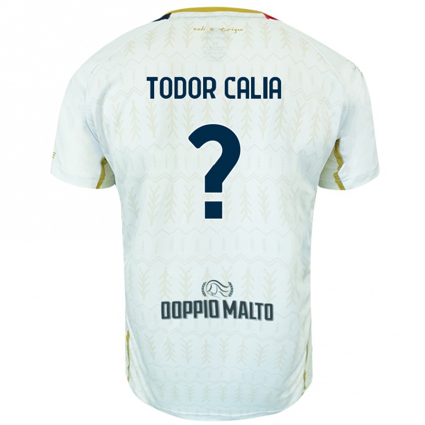 Vaikiškas Francesco Todor Calia #0 Baltas Išvykos Marškinėliai 2024/25 T-Shirt