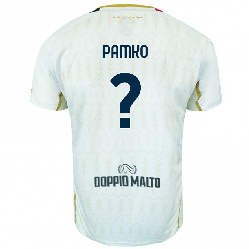 Vaikiškas Dmytro Pamko #0 Baltas Išvykos Marškinėliai 2024/25 T-Shirt