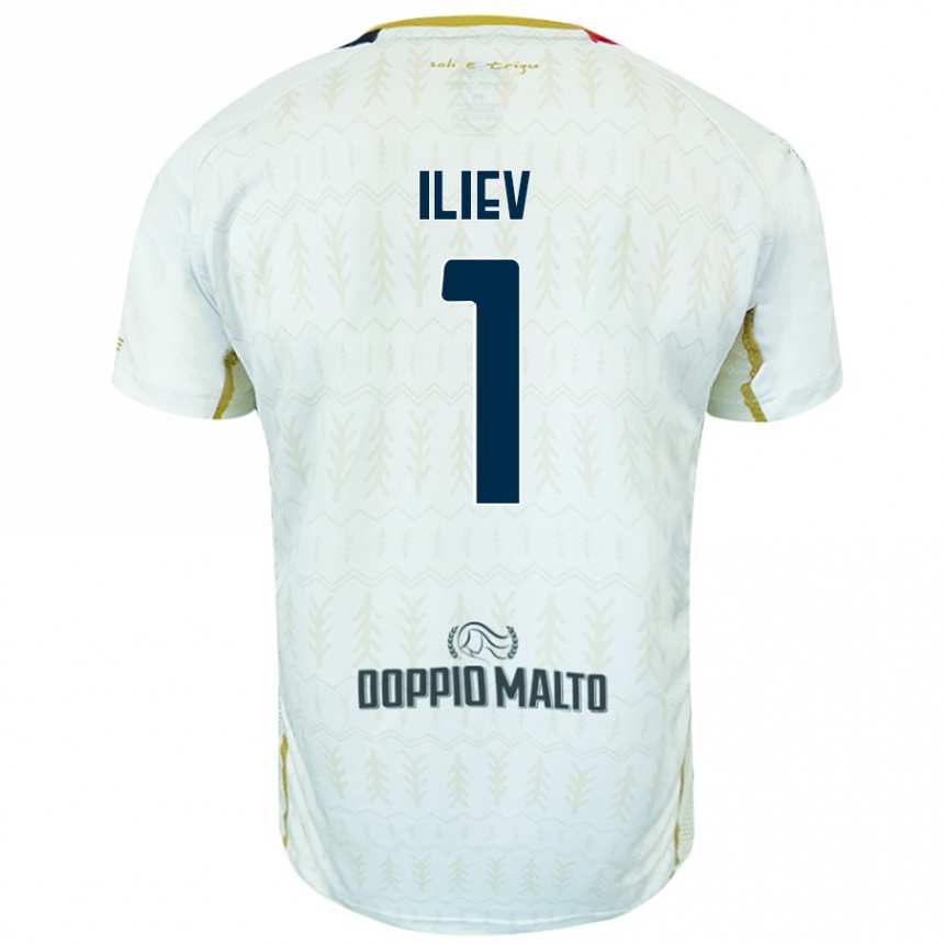 Vaikiškas Velizar-Iliya Iliev #1 Baltas Išvykos Marškinėliai 2024/25 T-Shirt