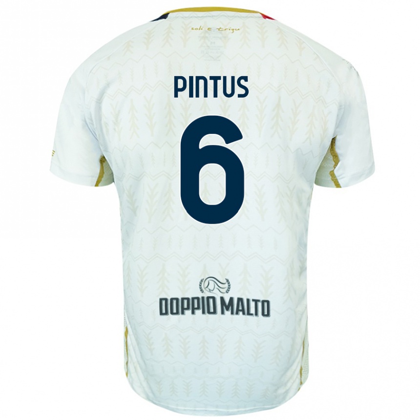 Vaikiškas Nicola Pintus #6 Baltas Išvykos Marškinėliai 2024/25 T-Shirt