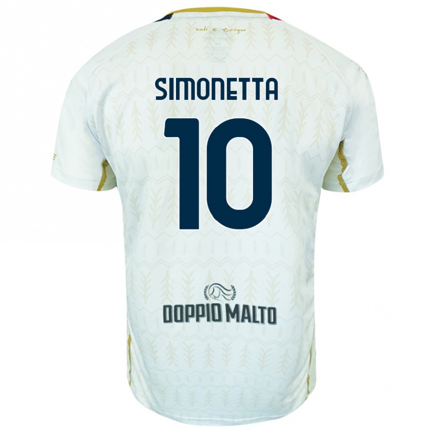 Vaikiškas Jacopo Simonetta #10 Baltas Išvykos Marškinėliai 2024/25 T-Shirt