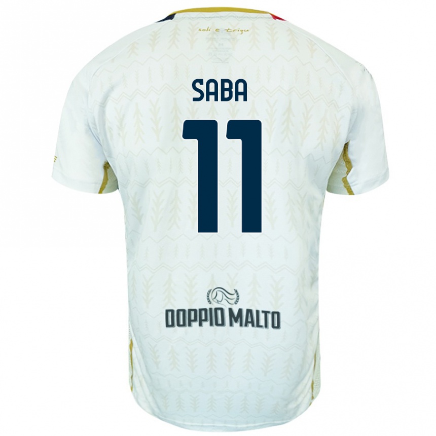 Vaikiškas Alessio Saba #11 Baltas Išvykos Marškinėliai 2024/25 T-Shirt