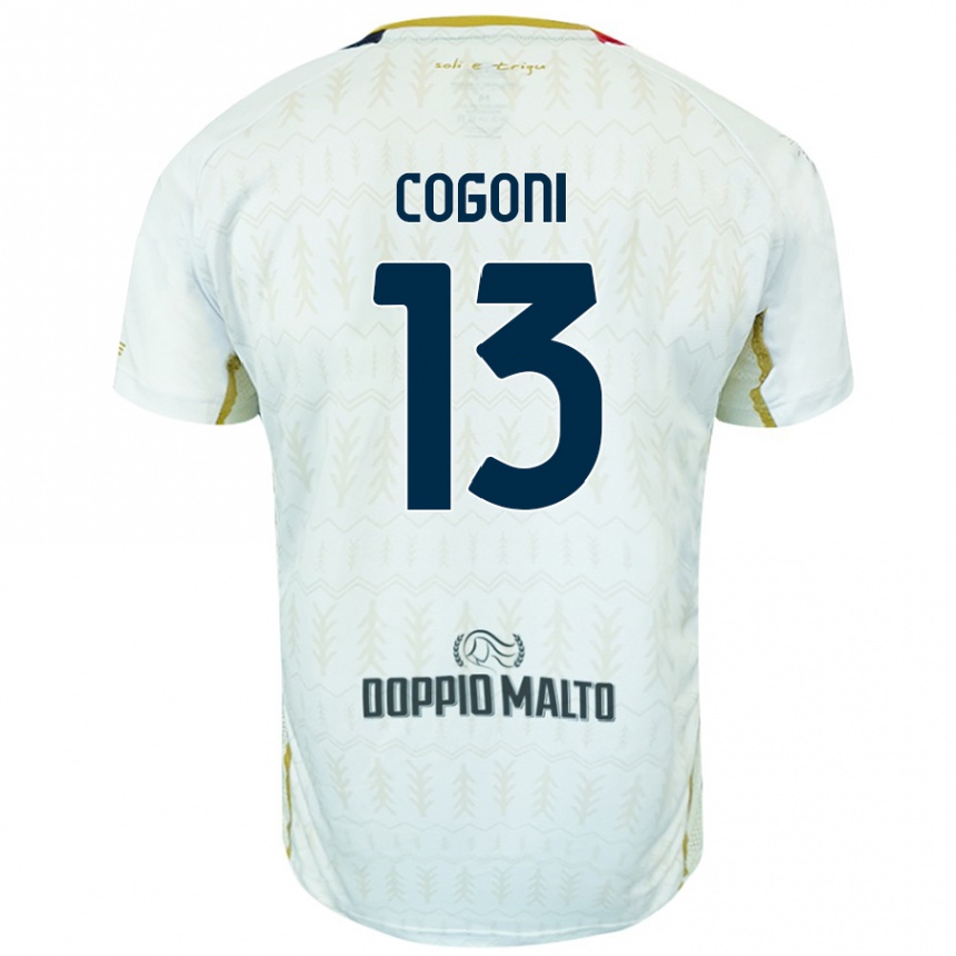 Vaikiškas Andrea Cogoni #13 Baltas Išvykos Marškinėliai 2024/25 T-Shirt