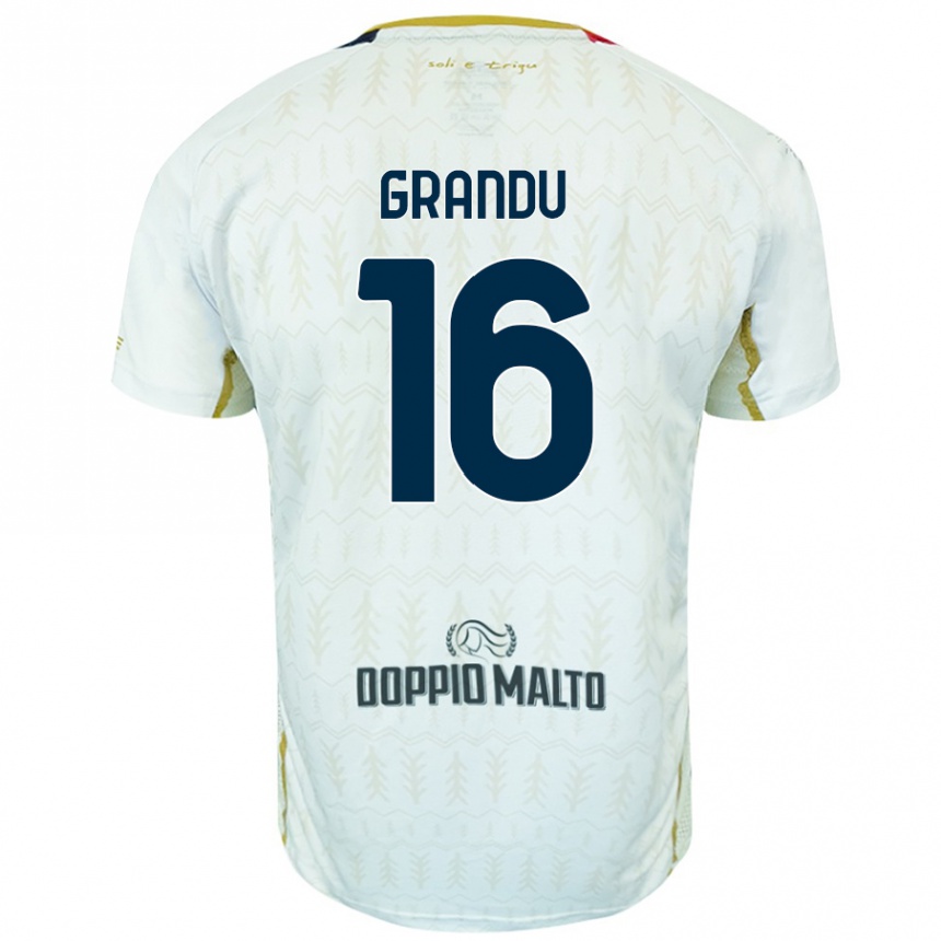 Vaikiškas Nicola Grandu #16 Baltas Išvykos Marškinėliai 2024/25 T-Shirt