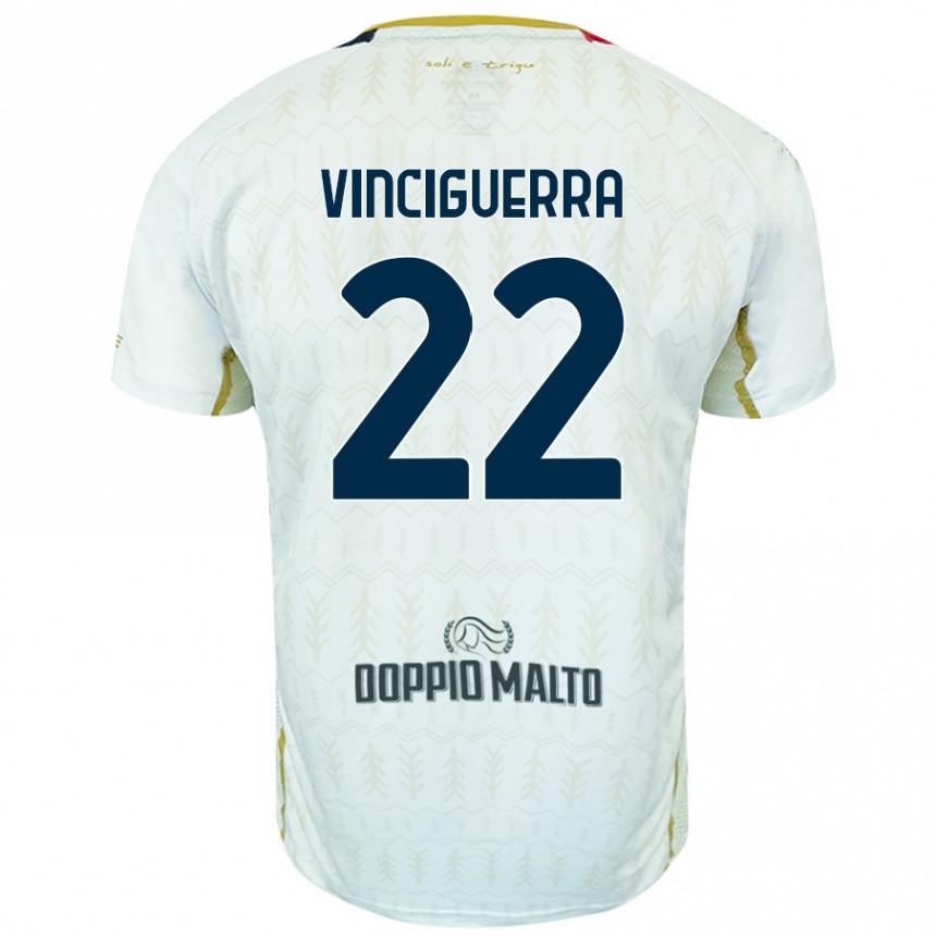 Vaikiškas Alessandro Vinciguerra #22 Baltas Išvykos Marškinėliai 2024/25 T-Shirt