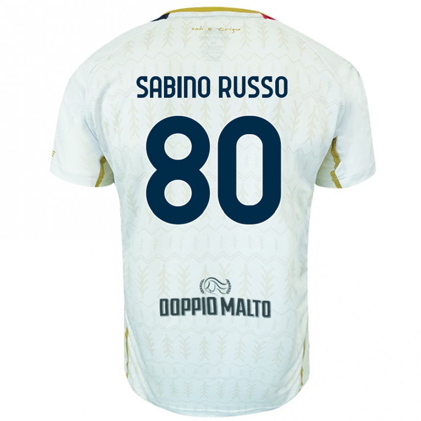 Vaikiškas Alessandro Sabino Russo #80 Baltas Išvykos Marškinėliai 2024/25 T-Shirt