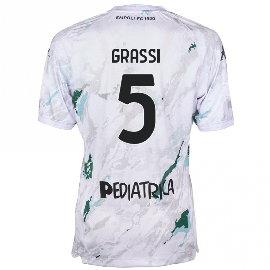 Vaikiškas Alberto Grassi #5 Pilka Išvykos Marškinėliai 2024/25 T-Shirt