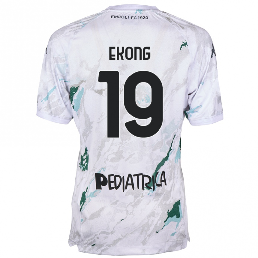 Vaikiškas Emmanuel Ekong #19 Pilka Išvykos Marškinėliai 2024/25 T-Shirt