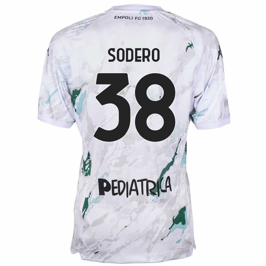 Vaikiškas Andrea Sodero #38 Pilka Išvykos Marškinėliai 2024/25 T-Shirt