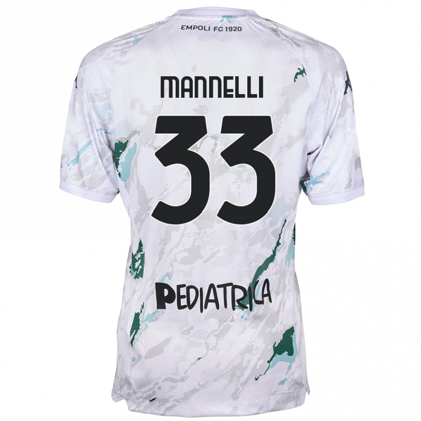 Vaikiškas Matteo Mannelli #33 Pilka Išvykos Marškinėliai 2024/25 T-Shirt