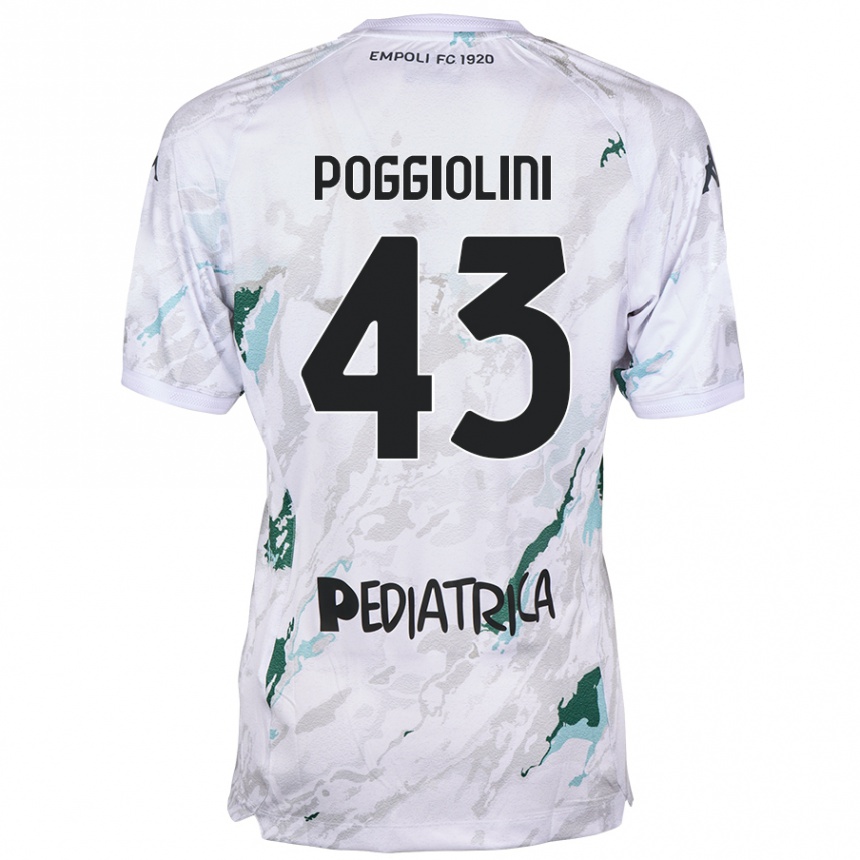 Vaikiškas Duccio Poggiolini #43 Pilka Išvykos Marškinėliai 2024/25 T-Shirt