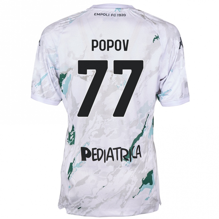 Vaikiškas Bogdan Popov #77 Pilka Išvykos Marškinėliai 2024/25 T-Shirt