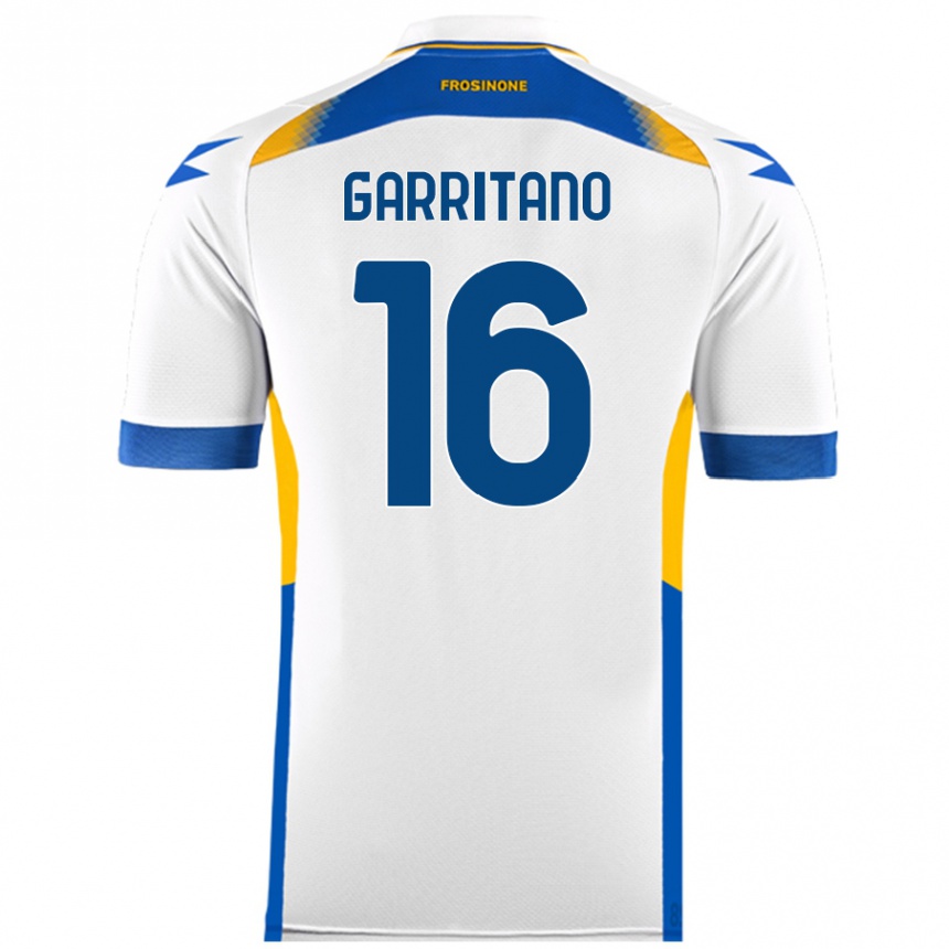 Vaikiškas Luca Garritano #16 Baltas Išvykos Marškinėliai 2024/25 T-Shirt