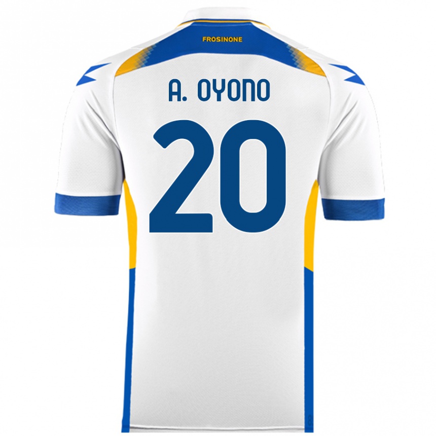 Vaikiškas Anthony Oyono #20 Baltas Išvykos Marškinėliai 2024/25 T-Shirt