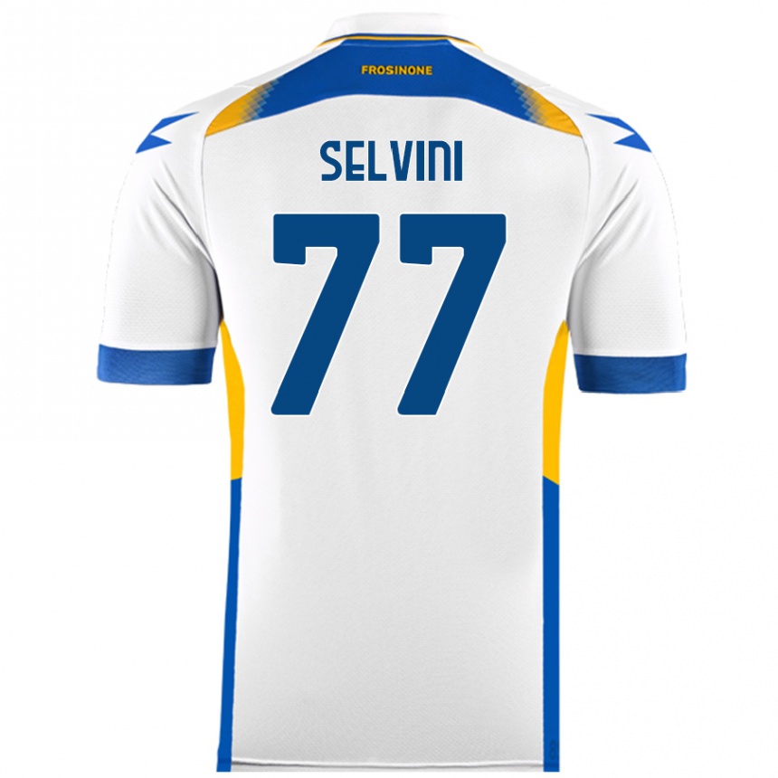 Vaikiškas Alessandro Selvini #77 Baltas Išvykos Marškinėliai 2024/25 T-Shirt