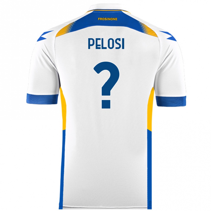 Vaikiškas Dario Pelosi #0 Baltas Išvykos Marškinėliai 2024/25 T-Shirt