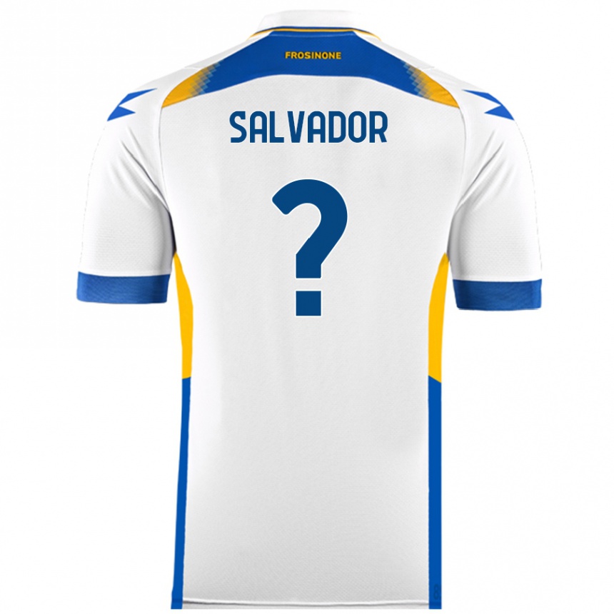 Vaikiškas Edoardo Salvador #0 Baltas Išvykos Marškinėliai 2024/25 T-Shirt