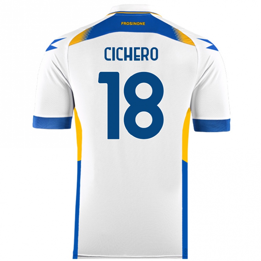 Vaikiškas Alejandro Cichero #18 Baltas Išvykos Marškinėliai 2024/25 T-Shirt