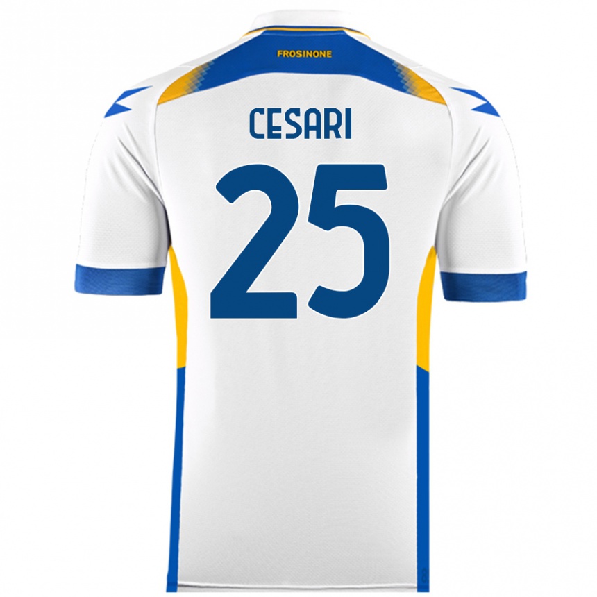 Vaikiškas Nicolò Cesari #25 Baltas Išvykos Marškinėliai 2024/25 T-Shirt