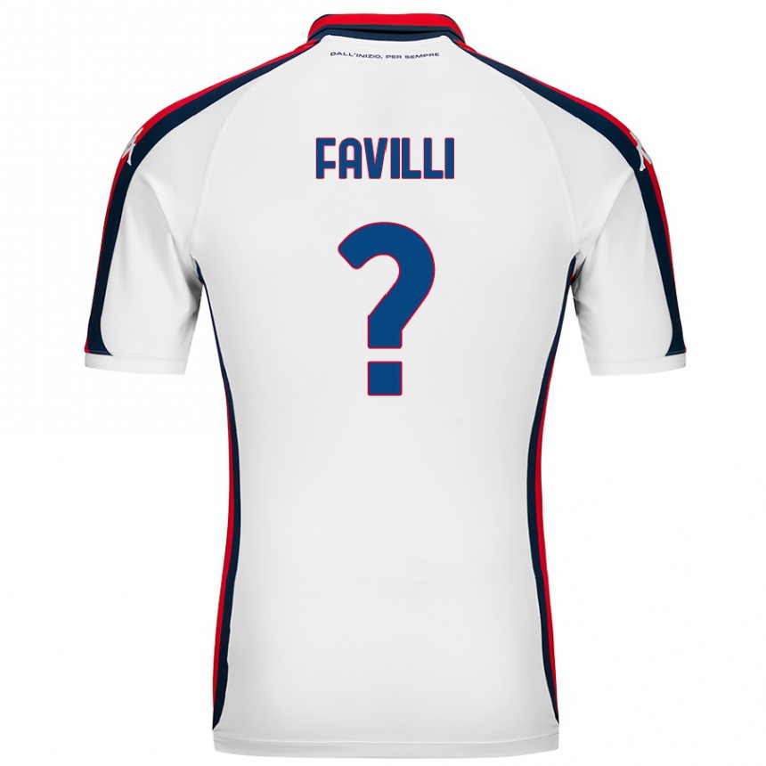 Vaikiškas Andrea Favilli #0 Baltas Išvykos Marškinėliai 2024/25 T-Shirt