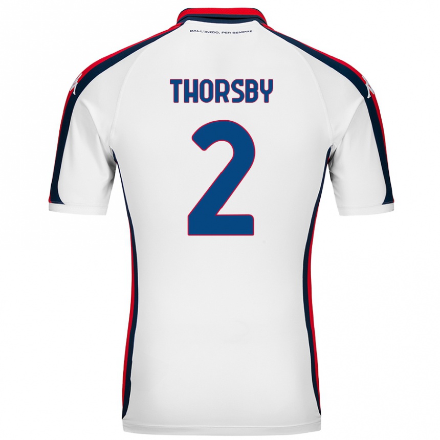 Vaikiškas Morten Thorsby #2 Baltas Išvykos Marškinėliai 2024/25 T-Shirt