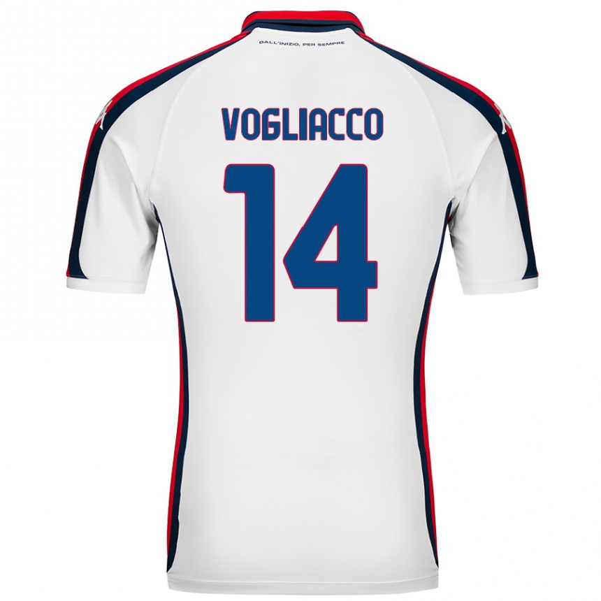 Vaikiškas Alessandro Vogliacco #14 Baltas Išvykos Marškinėliai 2024/25 T-Shirt