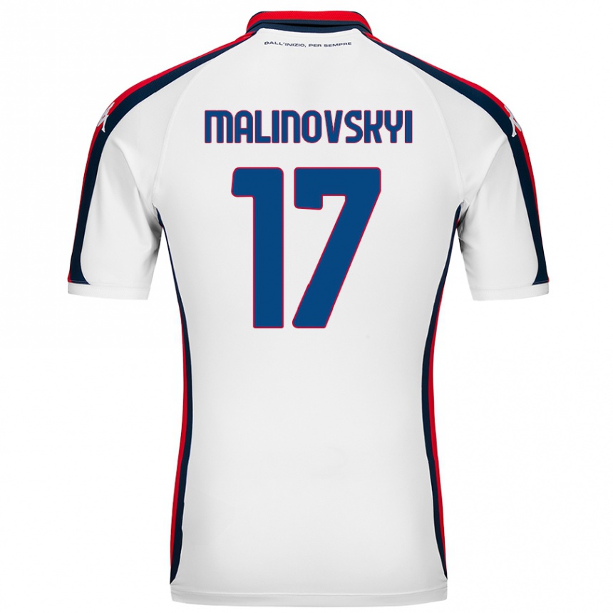 Vaikiškas Ruslan Malinovskyi #17 Baltas Išvykos Marškinėliai 2024/25 T-Shirt