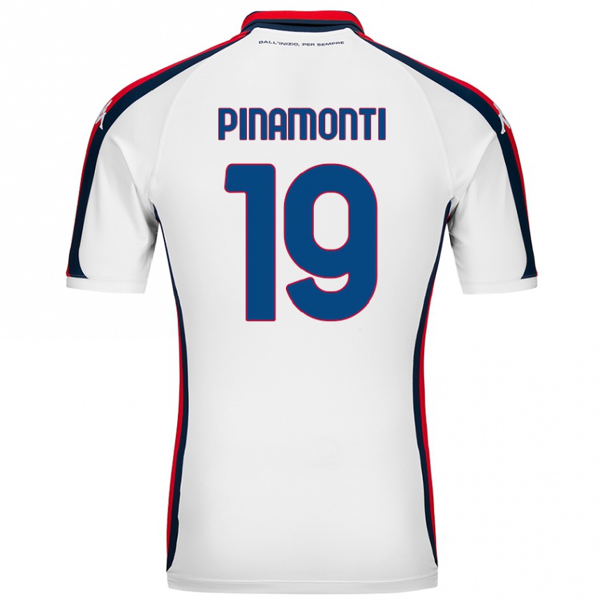 Vaikiškas Andrea Pinamonti #19 Baltas Išvykos Marškinėliai 2024/25 T-Shirt