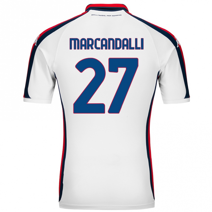 Vaikiškas Alessandro Marcandalli #27 Baltas Išvykos Marškinėliai 2024/25 T-Shirt