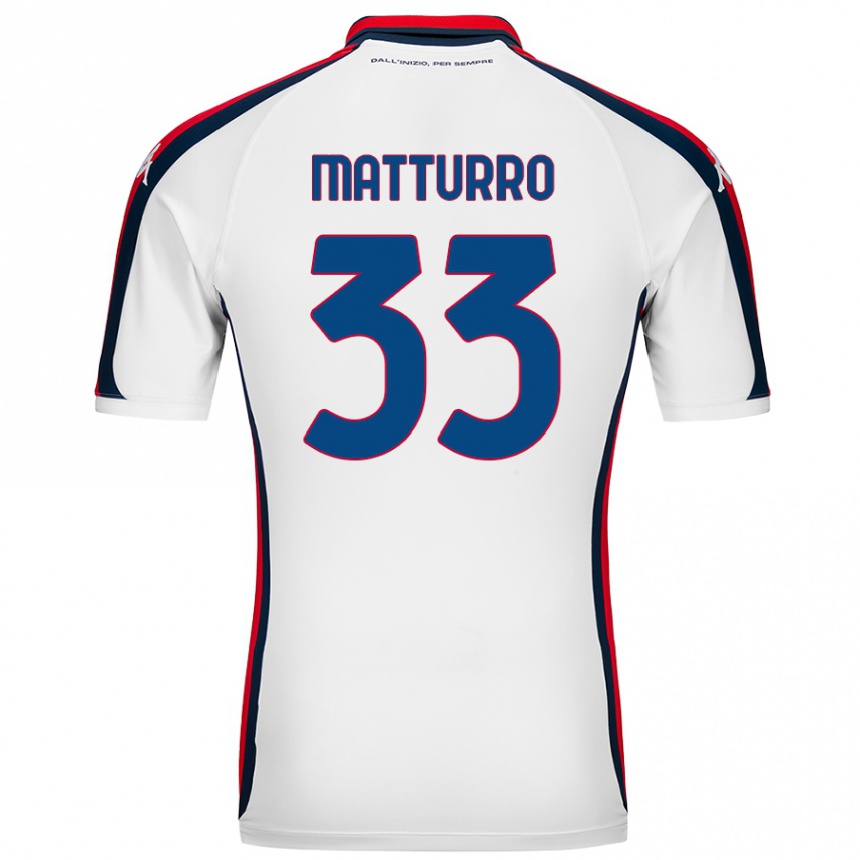 Vaikiškas Alan Matturro #33 Baltas Išvykos Marškinėliai 2024/25 T-Shirt