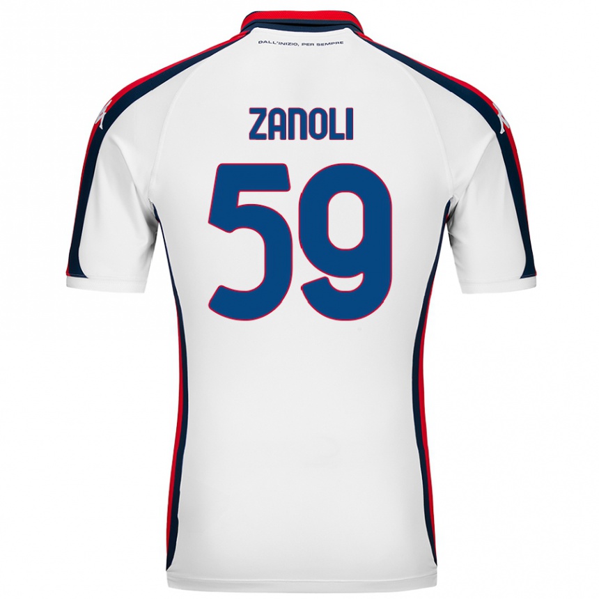 Vaikiškas Alessandro Zanoli #59 Baltas Išvykos Marškinėliai 2024/25 T-Shirt