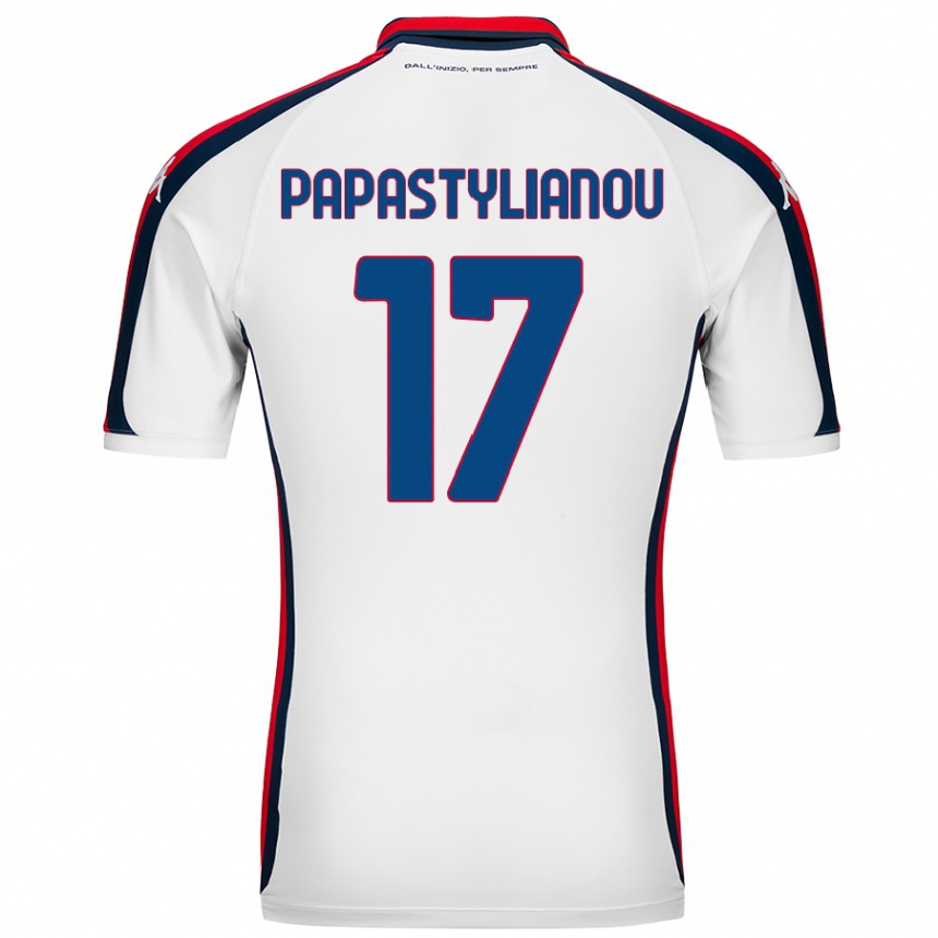 Vaikiškas Lysandros Andreas Papastylianou #17 Baltas Išvykos Marškinėliai 2024/25 T-Shirt