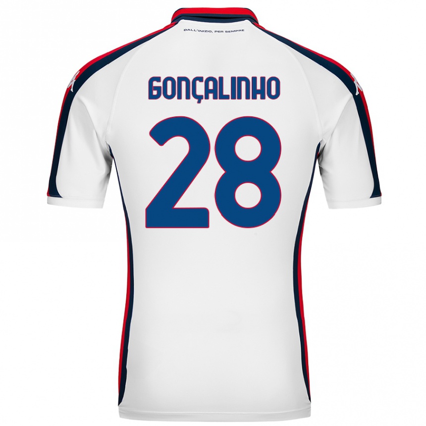 Vaikiškas João Gonçalinho #28 Baltas Išvykos Marškinėliai 2024/25 T-Shirt