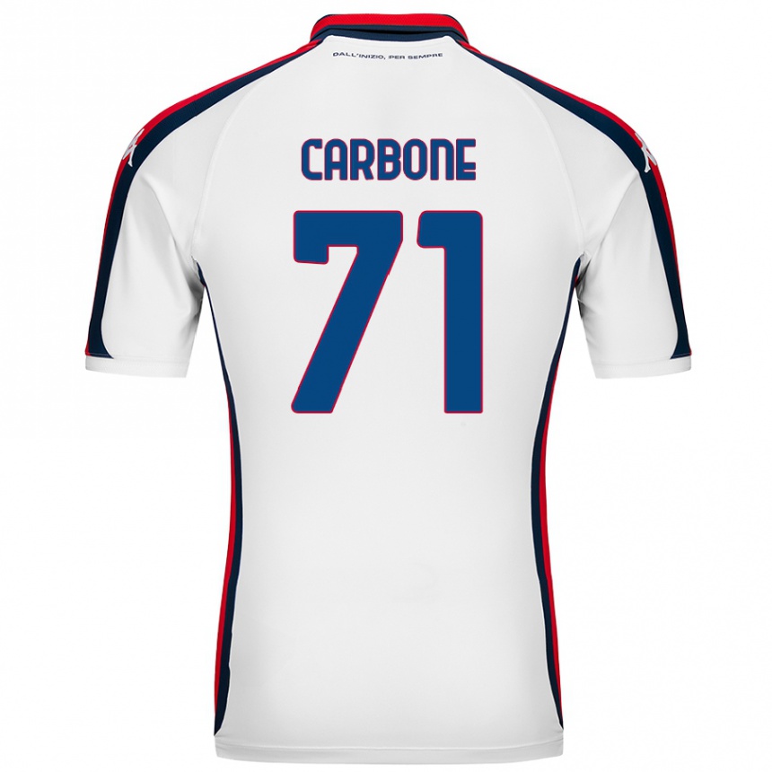 Vaikiškas Filippo Carbone #71 Baltas Išvykos Marškinėliai 2024/25 T-Shirt