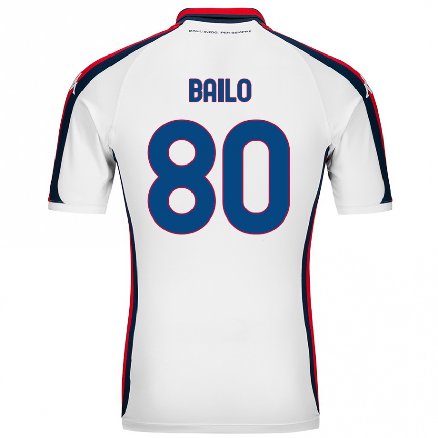 Vaikiškas Giorgio Bailo #80 Baltas Išvykos Marškinėliai 2024/25 T-Shirt