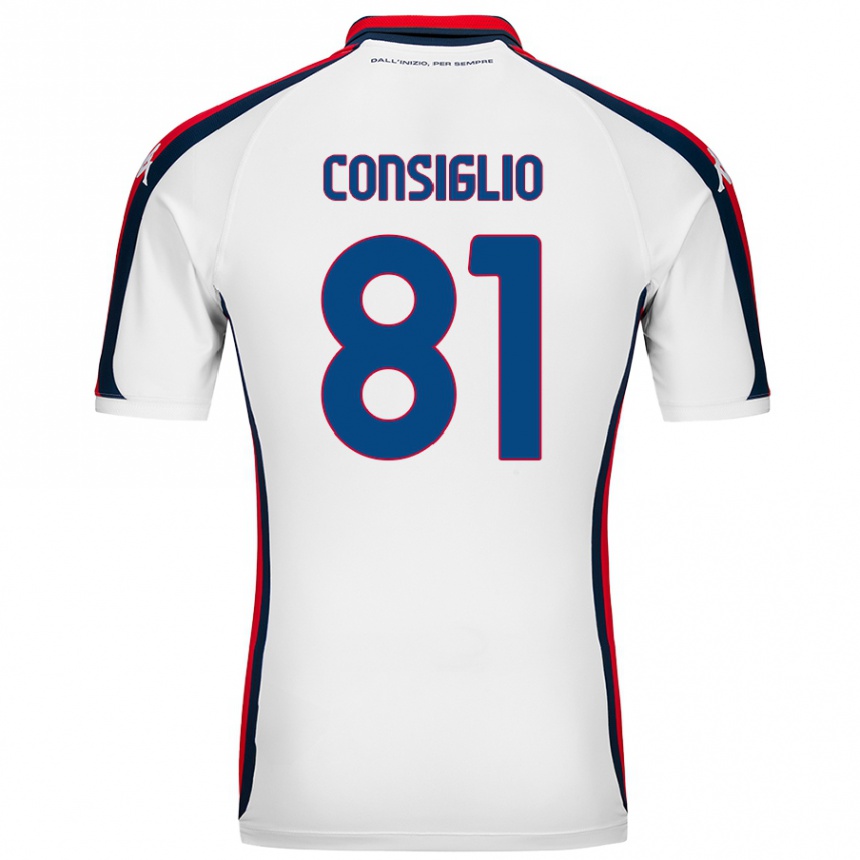 Vaikiškas Leonardo Consiglio #81 Baltas Išvykos Marškinėliai 2024/25 T-Shirt